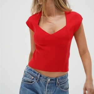 LNA Millie Cap Sleeve Sweater